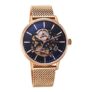 Titan Slimline Mechanical Midnight Blue Dial Rose Gold Stainless Steel Strap Watch For Men – Nt90159Wm01