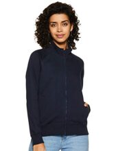 Amazon Brand – Symbol Women’s Sweatshirt (Aw18Wnssw04_Iris Navy_Large) – Cotton Blend, Collared Neck, Regular