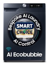 Samsung Smart Choice 9 Kg, 5 Star, Ai Control, Ai Ecobubble, Super Speed, Wi-Fi, Hygiene Steam With Inbuilt Heater, Digital Inverter, Fully-Automatic Front Load Washing Machine (Ww90Dg6U24Astl, Navy)