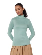Marks & Spencer Cosy Funnel Neck Slim Fit Top Green
