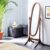 Home Centre | Cheval Standing Floor Mirror | Round Framed, Engineered Wood | Brown