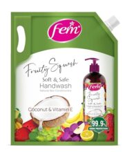 Dabur Fem Fruity Squash Soft & Safe Handwash – 1500Ml | Germ Protection | Enriched With Goodness Of Coconut Milk & Vitamin E | Long Lasting Fragrance