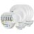 Larah By Borosil Lavender Opalware Dinner Set (White) – 19-Pieces