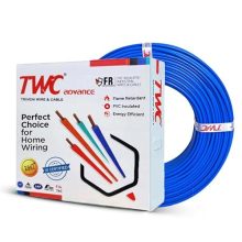 Twc Advanced Single Core Electrical Wire |Blue, 90 Meter, 4 Sq.Mm. |Pvc Electrical Insulated Copper Wire | Cable For Domestic & Industrial Connection Purpose | Flame Resistant |