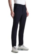 Jack & Jones Men Solid Polyester Blend Slim Fit Mid Rise Navy Blue Trouser