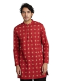 Amazon Brand – Symbol Cotton Men’s Mid Length Regular Fit Kurta 37″_Sy-A23-Mna-Mkt-335_Red_XL