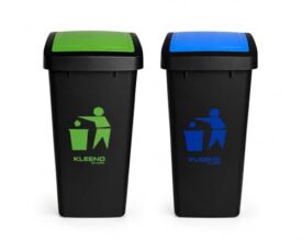 Cello Plastic Garbage Swing-Lid Dustbin 48 Ltr, Green & Blue (COMBO)