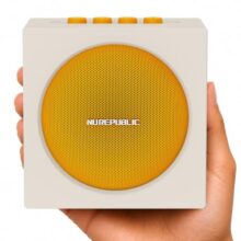 Nu Republic Replay Cube Wireless Bluetooth Speaker | 12W Portable Speaker with 52mm Dynamic Drivers | Wireless Connectivity v5.4 | Up to 8 Hours Playtime (Beige & Yellow)