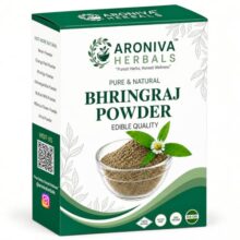 Aroniva Herbals Pure Organic Bhringraj Powder 100g – 100% Natural Eclipta Alba Leaf Powder for Hair Growth, Hair Fall Control & Deep Scalp Conditioning