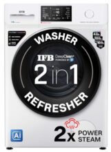 IFB 7 Kg 5 Star, 9 Swirl Wash, Steam Refresh, Eco Inverter Motor, WiFi Enabled, DeepClean® Ai Powered Fully Automatic Front Load Washing Machine(SERENA VXN 7012, 2X Power Steam®,Inbuilt Heater,White)