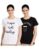 Amazon Brand – Symbol Women’s Cotton Stretch Regular Fit Round Neck Half Sleeve T-Shirt (Combo Pack of 2) (TS-1 Cont_White & Black 1_3XL)