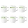 Larah By Borosil Botanica Opalware Mug Set (White) – 6-Pieces