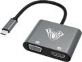 Aula Uc-901 Usb C To Hdmi Vga Adapter, 2 In 1 Usb Type C To Hdmi 4K@30Hz & Vga 1080P Converter | Compatible With Galaxy S22 Ultra/S20, Macbook Pro 2020, Ipad Pro 2020, Dell Xps 13/15, Surface Pro 4