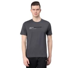 Red Tape Printed Grey Activewear T-Shirt for Men | Anti Microbial | High Stretch | Quick Dry-RHP1077-S Grey