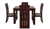 Mamta Decoration Sheesham Wood Furniture Dining Table with Four Chair (Mahogany)