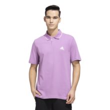 adidas Men’s Tipping Polo Casual Polo Shirts, Purple, Small