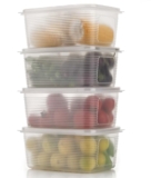 Entisia Plastic Storage Box With Lid – Fridge Storage Containers Set For Vegetables & Fruits – Transparent Kitchen Storage Box Set For Refrigerator Organizer & Freezer Safe Containers (1800 ml, 4 Pcs)