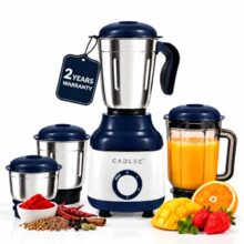 CADLEC MixCraft 750W Mixer Grinder with 4 Jars | Multi-Purpose Mixer, Blender & Juicer | Powerful Motor for Grinding, Blending & Juicing | Durable ABS Body | 2-Year Warranty, Navy Blue