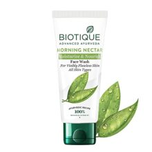 Biotique Morning Nectar Moisturize & Nourish Face Wash | Contains Wild Turmeric, Neem Leaves, & Morning Nectar | Visibly Flawless Skin | Suitable For All Skin Types | 150 Ml