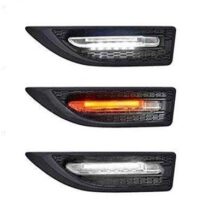Aksmit Car Side Fender Light with 3 Colour Led Indicator Light (Black) For Scorpio