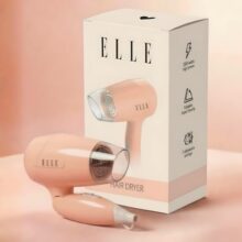 ELLE 1200W Foldable Hair Dryer for Women | 3 Heat Settings + Cool Shot | Heat Balance Technology | Compact Travel-Friendly | Overheat Protection | All Hair Types
