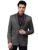 MANQ Men’s Slim Fit Bandhgala Blazer, Self Design, Fawn, Mandarin Collar, Single Breasted Ethnic Jacket for Wedding, Party & Formal Wear Grey -38
