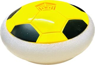 VGRASSP Hover Football, Soft Eva Material Foam Bumper Air Indoor Soccer Made in India for Kids, Toy with Multi Colour LED Lights, Best Gifts for Toddlers, Boys and Girls (Yellow)