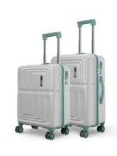 Safari Roma Hard Luggage Trolley Bag with 8 Wheels Set of Cabin and Medium Size Suitcases – Fog Grey