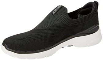 Skechers Womens GO Walk 6 – Vibrant Smile Black White Sports Slip On Shoe