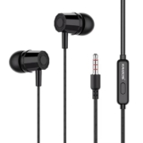 Kratos E02 Black Wired Earphones with 3.5mm Jack in-line Mic Control for Clear Calling & Music, Multi-Functional Controller,Sweat Resistant,Comfort Fit Wired Ear Phones,Compatibility with All Mobiles