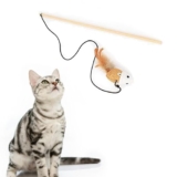 Petbabas Cat And Dog Playing Stick |Durable Dog And Cat Teaser Playing Stick With Interactive Feather| Non- Slip And Non Toxic Durable Teasing Wand Toy With Rope (Multi)