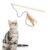 Petbabas Cat And Dog Playing Stick |Durable Dog And Cat Teaser Playing Stick With Interactive Feather| Non- Slip And Non Toxic Durable Teasing Wand Toy With Rope (Multi)