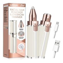 SOLIMPIA Women’s Facial Hair Remover, 2-In-1 Epilator With Built-In Led Light And Usb Charging, Suitable For Eyebrows, Lips, Cheeks, Chin And Neck, Hypoallergenic