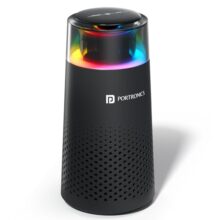 Portronics AeroDrive, Type-C Powered Car Air Purifier with H13 HEPA Filter, 3-Stage Filtration(Pre-filter, HEPA13 & Activated Carbon Filter) 360° Air Intake,Removes PM 2.5 & PM 10,RGB Ambient Lighting