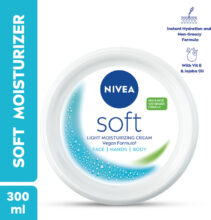 NIVEA Soft Moisturizing Cream Vitamin E Face Cream & Body moisturizer 72H(300 ml)