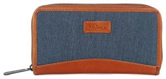 WildHorn Women’s Canvas Wallet Clutch – Stylish, Spacious I Zip Around Wallet for Travel, Holds Cards, Phone, Cash (Blue)