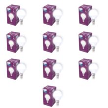 PHILIPS 2.8W LED Frosted Candle Bulb | Cool White 6500K | E14 Base | Energy Efficient Decorative LED Light | Long Life & Instant Brightness | Pack of 10