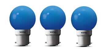 wipro Safe Lights N10004 B22 0.5-Watt LED Night Lamp (Blue, Pack of 3)