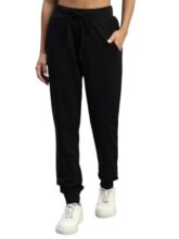 Q – RIOUS Women’s Cotton Blend Casual Joggers with Pockets Black