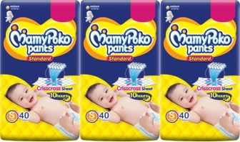 Mamypoko Pants Standard Diapers, Small Size ( S – 40+40+40 ) – S(120 Pieces)
