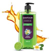 Santoor Refreshing Shower Gel With Natural Lemon & Frangipani Extracts| For Men & Women| For Soft And Fresh Skin| Suitable For All Skin Types| No Parabens| No Silicones| 500Ml